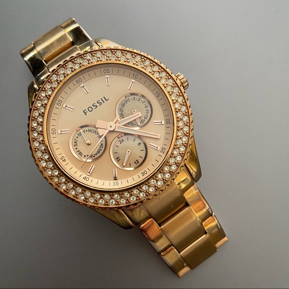 Last Chance FOSSIL Stella Stainless Steel Watch Gold Colored - Picture 10 of 10